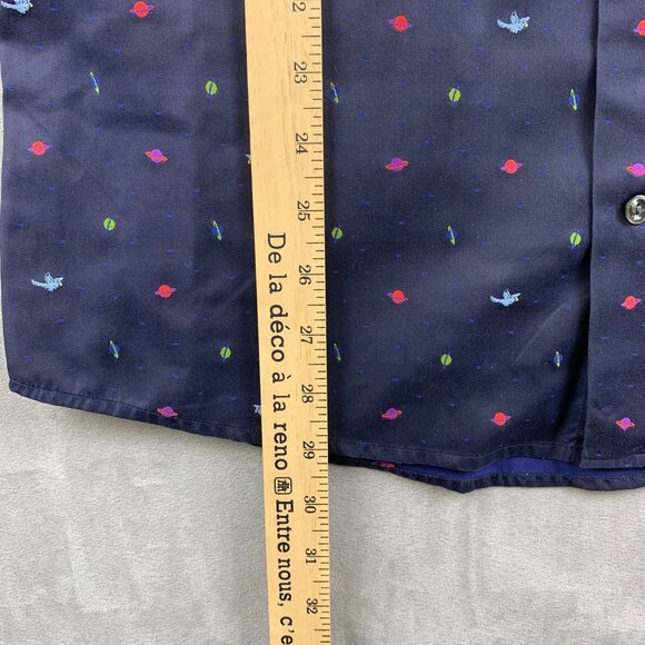 Men's Navy Blue Patterned Shirt - Picture 7 of 9